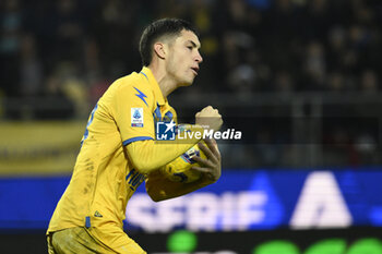 2024-01-06 - Matias Soule' of Frosinone Calcio celebrates after scoring 2-3 during the 19th day of the Serie A Championship between Frosinone Calcio vs A.C. Monza, 6 January 2024 at the Benito Stirpe Stadium, Frosinone, Italy. - FROSINONE CALCIO VS AC MONZA - ITALIAN SERIE A - SOCCER