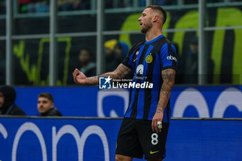 2024-01-06 - Marko Arnautovic of FC Internazionale reacts during Serie A 2023/24 football match between FC Internazionale and Hellas Verona at Giuseppe Meazza Stadium, Milan, Italy on January 06, 2024 - INTER - FC INTERNAZIONALE VS HELLAS VERONA FC - ITALIAN SERIE A - SOCCER