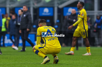 2024-01-06 - Diego Coppola of Hellas Verona FC reacts at the end of the match during Serie A 2023/24 football match between FC Internazionale and Hellas Verona at Giuseppe Meazza Stadium, Milan, Italy on January 06, 2024 - INTER - FC INTERNAZIONALE VS HELLAS VERONA FC - ITALIAN SERIE A - SOCCER