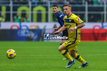 2024-01-06 - Tomas Suslov of Hellas Verona FC seen in action during Serie A 2023/24 football match between FC Internazionale and Hellas Verona at Giuseppe Meazza Stadium, Milan, Italy on January 06, 2024 - INTER - FC INTERNAZIONALE VS HELLAS VERONA FC - ITALIAN SERIE A - SOCCER