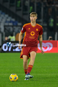 2024-01-07 - Dean Huijsen (AS Roma); during the Italian Football Championship League A 2023/2024 match between AS Roma vs Atalanta BC at the Olimpic Stadium in Rome on 07 January 2024. - AS ROMA VS ATALANTA BC - ITALIAN SERIE A - SOCCER