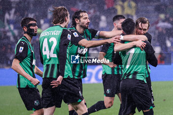 2024-01-06 - The team of Sassuolo celebrates after scoring the gol of 1-0 - US SASSUOLO VS ACF FIORENTINA - ITALIAN SERIE A - SOCCER