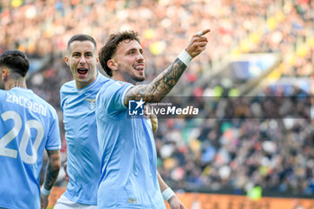 2024-01-07 - Lazio's Luca Pellegrini celebrates after scoring a goal with Lazio's Adam Marusic - UDINESE CALCIO VS SS LAZIO - ITALIAN SERIE A - SOCCER