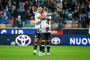 2024-01-07 - Udinese's Silva Souza Walace celebrates after scoring a goal with Udinese's Sandi Lovric - UDINESE CALCIO VS SS LAZIO - ITALIAN SERIE A - SOCCER