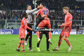 2024-01-14 - Udinese's Flroain Thauvin celebrates with teammates after scoring the 1-2 goal - ACF FIORENTINA VS UDINESE CALCIO - ITALIAN SERIE A - SOCCER
