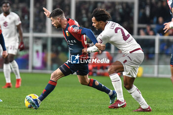 2024-01-13 - Valentino Lazaro of Torino contrast Stefano Sabelli of Genoa during Italian Serie A TIM between Genoa CFC vs Torino FC on 13 January 2024 at the Stadio Luigi Ferraris, Genova - GENOA CFC VS TORINO FC - ITALIAN SERIE A - SOCCER