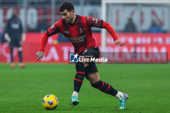 2024-01-14 - Theo Hernandez of AC Milan seen in action during Serie A 2023/24 football match between AC Milan and AS Roma at San Siro Stadium, Milan, Italy on January 14, 2024 - AC MILAN VS AS ROMA - ITALIAN SERIE A - SOCCER