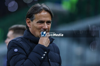2024-02-28 - Simone Inzaghi Head Coach of FC Internazionale reacts during Serie A 2023/24 football match between FC Internazionale and Atalanta BC at Giuseppe Meazza Stadium, Milan, Italy on February 28, 2024 - INTER - FC INTERNAZIONALE VS ATALANTA BC - ITALIAN SERIE A - SOCCER