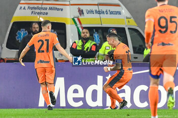 2024-01-28 - Lautaro Martinez (Inter) celebrates with teammates after scoring the 0-1 goal - ACF FIORENTINA VS INTER - FC INTERNAZIONALE - ITALIAN SERIE A - SOCCER