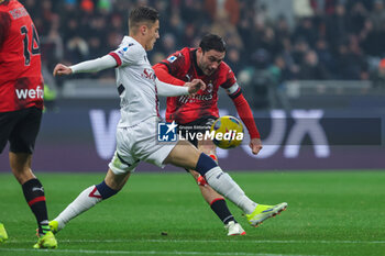 2024-01-27 - Davide Calabria of AC Milan seen in action during Serie A 2023/24 football match between AC Milan and Bologna FC at San Siro Stadium, Milan, Italy on January 27, 2024 - AC MILAN VS BOLOGNA FC - ITALIAN SERIE A - SOCCER
