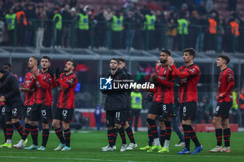 2024-01-27 - AC Milan players greets the fans during Serie A 2023/24 football match between AC Milan and Bologna FC at San Siro Stadium, Milan, Italy on January 27, 2024 - AC MILAN VS BOLOGNA FC - ITALIAN SERIE A - SOCCER