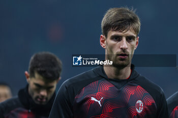2024-01-27 - Matteo Gabbia of AC Milan looks on during Serie A 2023/24 football match between AC Milan and Bologna FC at San Siro Stadium, Milan, Italy on January 27, 2024 - AC MILAN VS BOLOGNA FC - ITALIAN SERIE A - SOCCER