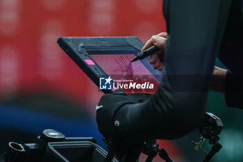 2024-01-27 - Yacine Adli of AC Milan gives an autograph for television during Serie A 2023/24 football match between AC Milan and Bologna FC at San Siro Stadium, Milan, Italy on January 27, 2024 - AC MILAN VS BOLOGNA FC - ITALIAN SERIE A - SOCCER