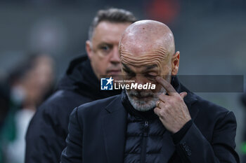 2024-01-27 - Stefano Pioli Head Coach of AC Milan reacts during Serie A 2023/24 football match between AC Milan and Bologna FC at San Siro Stadium, Milan, Italy on January 27, 2024 - AC MILAN VS BOLOGNA FC - ITALIAN SERIE A - SOCCER
