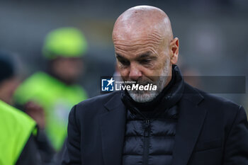 2024-01-27 - Stefano Pioli Head Coach of AC Milan looks on during Serie A 2023/24 football match between AC Milan and Bologna FC at San Siro Stadium, Milan, Italy on January 27, 2024 - AC MILAN VS BOLOGNA FC - ITALIAN SERIE A - SOCCER