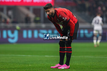 2024-01-27 - Olivier Giroud of AC Milan reacts during Serie A 2023/24 football match between AC Milan and Bologna FC at San Siro Stadium, Milan, Italy on January 27, 2024 - AC MILAN VS BOLOGNA FC - ITALIAN SERIE A - SOCCER
