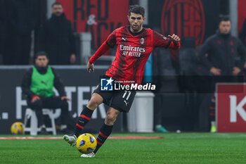 2024-01-27 - Christian Pulisic of AC Milan seen in action during Serie A 2023/24 football match between AC Milan and Bologna FC at San Siro Stadium, Milan, Italy on January 27, 2024 - AC MILAN VS BOLOGNA FC - ITALIAN SERIE A - SOCCER