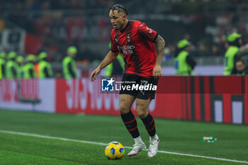 2024-01-27 - Noah Okafor of AC Milan seen in action during Serie A 2023/24 football match between AC Milan and Bologna FC at San Siro Stadium, Milan, Italy on January 27, 2024 - AC MILAN VS BOLOGNA FC - ITALIAN SERIE A - SOCCER