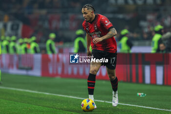 2024-01-27 - Noah Okafor of AC Milan seen in action during Serie A 2023/24 football match between AC Milan and Bologna FC at San Siro Stadium, Milan, Italy on January 27, 2024 - AC MILAN VS BOLOGNA FC - ITALIAN SERIE A - SOCCER