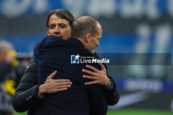 2024-02-04 - Simone Inzaghi Head Coach of FC Internazionale hugs Massimiliano Allegri Head Coach of Juventus FC during Serie A 2023/24 football match between FC Internazionale and Juventus FC at Giuseppe Meazza Stadium, Milan, Italy on February 04, 2024 - INTER - FC INTERNAZIONALE VS JUVENTUS FC - ITALIAN SERIE A - SOCCER