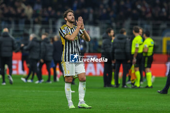 2024-02-04 - Manuel Locatelli of Juventus FC greets the fans during Serie A 2023/24 football match between FC Internazionale and Juventus FC at Giuseppe Meazza Stadium, Milan, Italy on February 04, 2024 - INTER - FC INTERNAZIONALE VS JUVENTUS FC - ITALIAN SERIE A - SOCCER