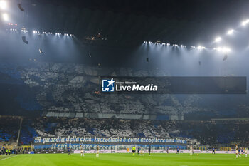 2024-02-04 - FC Internazionale supporters choreography during Serie A 2023/24 football match between FC Internazionale and Juventus FC at Giuseppe Meazza Stadium, Milan, Italy on February 04, 2024 - INTER - FC INTERNAZIONALE VS JUVENTUS FC - ITALIAN SERIE A - SOCCER