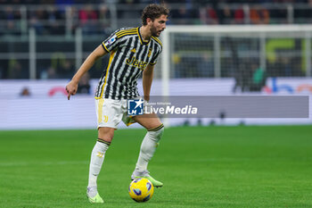2024-02-04 - Manuel Locatelli of Juventus FC seen in action during Serie A 2023/24 football match between FC Internazionale and Juventus FC at Giuseppe Meazza Stadium, Milan, Italy on February 04, 2024 - INTER - FC INTERNAZIONALE VS JUVENTUS FC - ITALIAN SERIE A - SOCCER