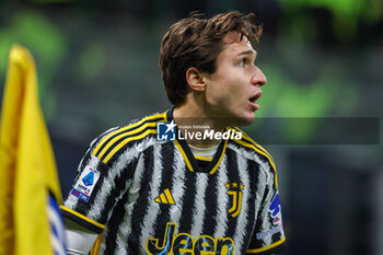 2024-02-04 - Federico Chiesa of Juventus FC looks on during Serie A 2023/24 football match between FC Internazionale and Juventus FC at Giuseppe Meazza Stadium, Milan, Italy on February 04, 2024 - INTER - FC INTERNAZIONALE VS JUVENTUS FC - ITALIAN SERIE A - SOCCER