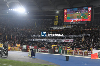 2024-02-05 - AS Roma supporters during the Italian Football Championship League A 2023/2024 match between AS Roma vs Cagliari Calcio at the Olimpic Stadium in Rome on 07 January  2024. - AS ROMA VS CAGLIARI CALCIO - ITALIAN SERIE A - SOCCER