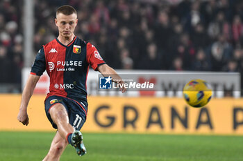 2024-02-11 - attempt to Albert Guomundsson of Genoa during Italian Serie A TIM match between Genoa CFC vs Atalanta BC on 11 february 2024 at the Stadio Luigi Ferraris, Genova - GENOA CFC VS ATALANTA BC - ITALIAN SERIE A - SOCCER