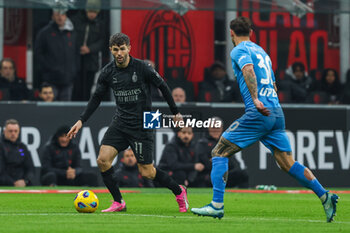 2024-02-11 - Christian Pulisic of AC Milan seen in action during Serie A 2023/24 football match between AC Milan and SSC Napoli at San Siro Stadium, Milan, Italy on February 11, 2024 - AC MILAN VS SSC NAPOLI - ITALIAN SERIE A - SOCCER