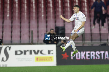 2024-02-09 - Empioli's Italian forward Nicolo Cambiaghi celebrates after scoring a goal during the Serie A football match between Unione Sportiva Salernitana vs Empoli at the Arechi Stadium in Salerno on February 09, 2024. - US SALERNITANA VS EMPOLI FC - ITALIAN SERIE A - SOCCER