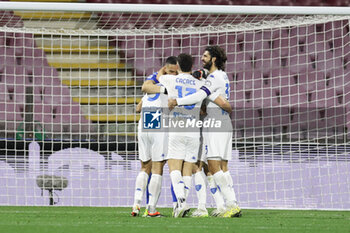 2024-02-09 - Empoli celebrate victory match during the Serie A football match between Unione Sportiva Salernitana vs Empoli at the Arechi Stadium in Salerno on February 09, 2024. - US SALERNITANA VS EMPOLI FC - ITALIAN SERIE A - SOCCER