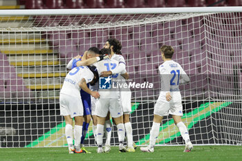 2024-02-09 - Empoli celebrate victory match during the Serie A football match between Unione Sportiva Salernitana vs Empoli at the Arechi Stadium in Salerno on February 09, 2024. - US SALERNITANA VS EMPOLI FC - ITALIAN SERIE A - SOCCER