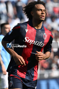 2024-02-18 - Joshua Zirkzee of Bologna F.C. celebrates after scoring the gol of 1-2 during the 25th day of the Serie A Championship between S.S. Lazio vs Bologna F.C. 1909, 18 February 2024 at the Olympic Stadium in Rome. - SS LAZIO VS BOLOGNA FC - ITALIAN SERIE A - SOCCER