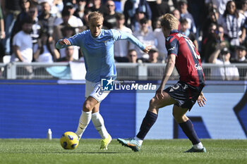 2024-02-18 - Gustav Isaksen of S.S. Lazio and Victor Kristiansen of Bologna F.C. during the 25th day of the Serie A Championship between S.S. Lazio vs Bologna F.C. 1909, 18 February 2024 at the Olympic Stadium in Rome. - SS LAZIO VS BOLOGNA FC - ITALIAN SERIE A - SOCCER
