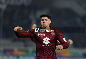 2024-02-16 - Raul Bellanova of Torino Fc celebrating after a goal during the Italia Serie A, football match between Torino Fc and Us Lecce on 16 February 2024 at Stadio Olimpico Grande Torino, Turin Italy. Photo Nderim Kaceli - TORINO FC VS US LECCE - ITALIAN SERIE A - SOCCER