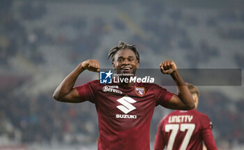 2024-02-16 - Duvan Zapata Torino Fc celebrating after a goal during the Italia Serie A, football match between Torino Fc and Us Lecce on 16 February 2024 at Stadio Olimpico Grande Torino, Turin Italy. Photo Nderim Kaceli - TORINO FC VS US LECCE - ITALIAN SERIE A - SOCCER