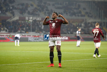 2024-02-16 - Duvan Zapata Torino Fc celebrating after a goal during the Italia Serie A, football match between Torino Fc and Us Lecce on 16 February 2024 at Stadio Olimpico Grande Torino, Turin Italy. Photo Nderim Kaceli - TORINO FC VS US LECCE - ITALIAN SERIE A - SOCCER