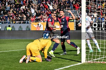 2024-02-25 - Gianluca Lapadula of Cagliari Calcio, Esultanza, Joy After scoring goal, - CAGLIARI CALCIO VS SSC NAPOLI - ITALIAN SERIE A - SOCCER