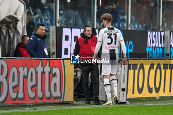 2024-02-24 - red card for Thomas Thiesson Kristensen of Udinese during Italian Serie A TIM match between Genoa CFC and Udinese Calcio at Stadio Luigi Ferraris, Genova - GENOA CFC VS UDINESE CALCIO - ITALIAN SERIE A - SOCCER