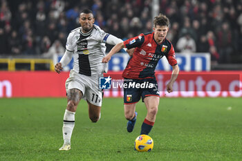 2024-02-24 - Walace of Udinese contrast Morten Frendrup of Genoain action during Italian Serie A TIM match between Genoa CFC and Udinese Calcio at Stadio Luigi Ferraris, Genova - GENOA CFC VS UDINESE CALCIO - ITALIAN SERIE A - SOCCER