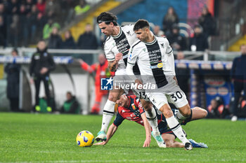 2024-02-24 - Joao Ferreira of Udinese contast Albert Guomundsson of Genoa during Italian Serie A TIM match between Genoa CFC and Udinese Calcio at Stadio Luigi Ferraris, Genova - GENOA CFC VS UDINESE CALCIO - ITALIAN SERIE A - SOCCER