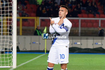 2024-02-25 - Lautaro Martinez of FC Inter celebrates after scoring a goal - US LECCE VS INTER - FC INTERNAZIONALE - ITALIAN SERIE A - SOCCER