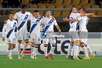 2024-02-25 - Davide Frattesi of FC Inter celebrates after scoring a goal with teammates - US LECCE VS INTER - FC INTERNAZIONALE - ITALIAN SERIE A - SOCCER
