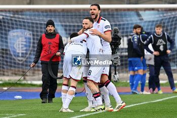 2024-03-03 - Cagliari Calcio's players celebrate after a goal - EMPOLI FC VS CAGLIARI CALCIO - ITALIAN SERIE A - SOCCER