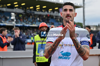 2024-03-03 - Cagliari Calcio's midfielder Alessandro Deiola celebrates the victory - EMPOLI FC VS CAGLIARI CALCIO - ITALIAN SERIE A - SOCCER