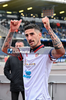 2024-03-03 - Cagliari Calcio's midfielder Alessandro Deiola celebrates the victory - EMPOLI FC VS CAGLIARI CALCIO - ITALIAN SERIE A - SOCCER