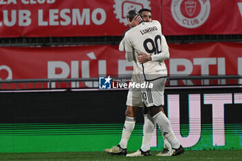 2024-03-02 - Lorenzo Pellegrini of AS Roma celebrating after a goal during the Italian Serie A football match between AC Monza and Inter AC Roma on 2 of March 2024 at U-Power stadium in Monza, Italy. Photo Tiziano Ballabio - AC MONZA VS AS ROMA - ITALIAN SERIE A - SOCCER