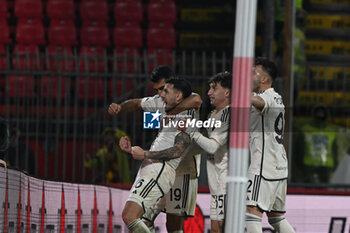 2024-03-02 - Leandro Paredes of AS Roma celebrating after a goal during the Italian Serie A football match between AC Monza and Inter AC Roma on 2 of March 2024 at U-Power stadium in Monza, Italy. Photo Tiziano Ballabio - AC MONZA VS AS ROMA - ITALIAN SERIE A - SOCCER